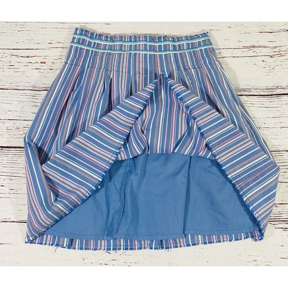 Old Navy Skirt Womans Sz 2 Stripes Side Zip A Line Multicolor Fully Lined Ribbon - Picture 7 of 9